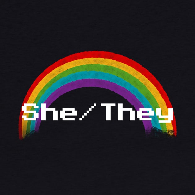 Rainbow Pronouns - She/They by FindChaos
